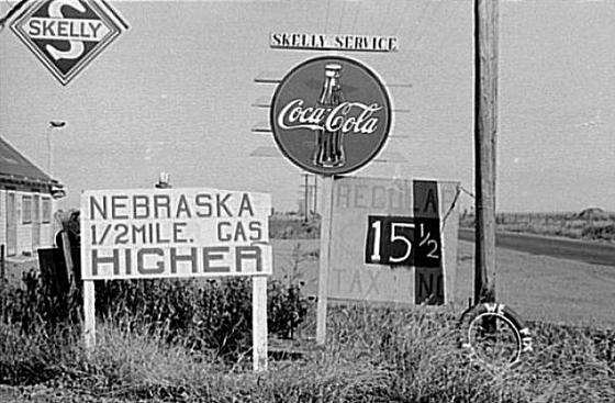 Kansas, October 1938, 1/2 mile from the state line.  