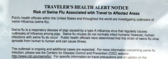 Traveler's Health Alert posted at rest area