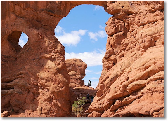 view through turret arch, arches national park, utah 9-24-07