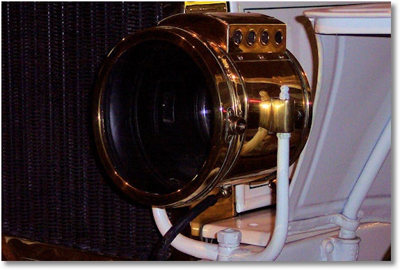 big headlight at museum of automobiles near petit jean state park, arkansas july 2005