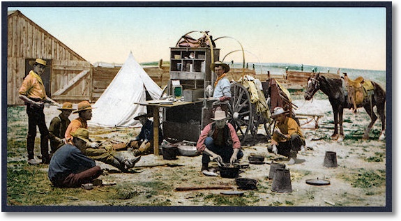 Colorado. The round up, grub pile, between 1898 and 1905