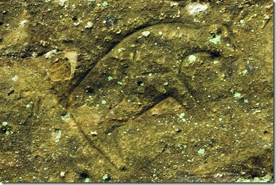 Petroglyph in the cave at Indian Cave State Park