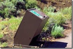 critter proof trash receptacle at craters of the moon