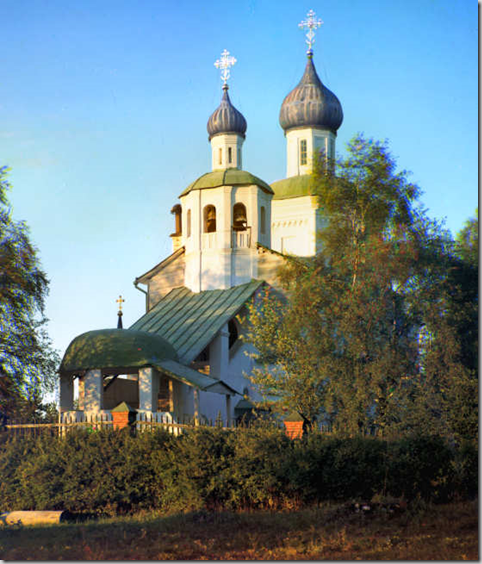 Borodino's church. Views of the Napoleonic campaign area, Russian Empire