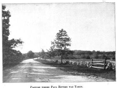 Pasture where Paul Revere was taken