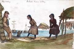 Man working - Icelandic women working (1862).