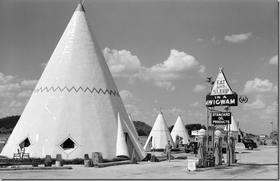 Cabins imitating the Indian teepee Cabins imitating the Indian teepee