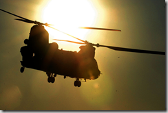 CH-47 during exercise at Ft. Chafee