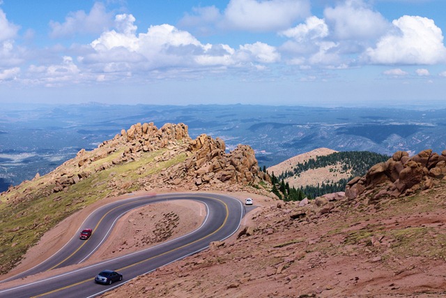 Road to the top of Pikes Peak, Colorado, September 10, 2011