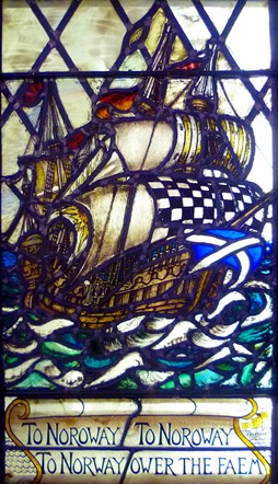 Sir Patrick Spens window, Abbot House, Dunfermline, Scotland