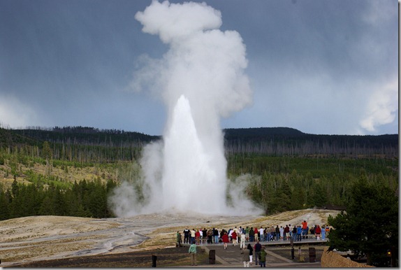 From the Old Faithful Inn entrance porch.