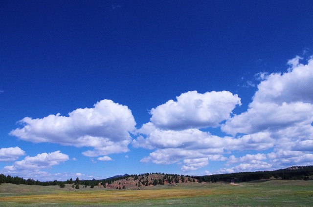 Blue sky and clouds.